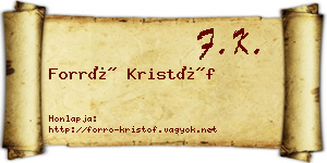 Forró Kristóf névjegykártya