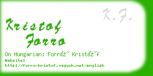 kristof forro business card